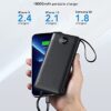 VRURC 10000mAh Power Bank With Built in Cables,USB C Battery Pack Portable Charger with 5 Outputs 2 Inputs Powerbank LED Display compatible with iPhone 14 13 12 Samsung S21 S20 Xiaomi - Image 8