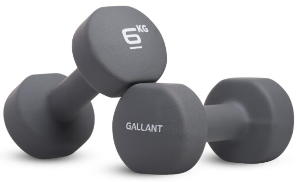 Gallant 6kg Dumbbells Pair - 6kg Weights Dumbbells Set Women & Men, Neoprene Hand Weights - Small Arm Weight For Home Gym Fitness Exercise Training Weights for women, Dumbbell sets for men 6 kg x 2