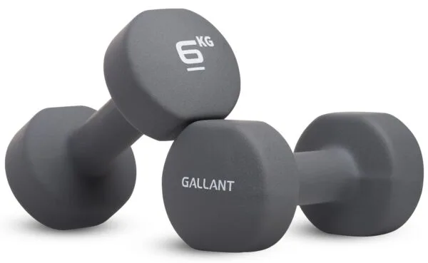Gallant 6kg Dumbbells Pair - 6kg Weights Dumbbells Set Women & Men, Neoprene Hand Weights - Small Arm Weight For Home Gym Fitness Exercise Training Weights for women, Dumbbell sets for men 6 kg x 2