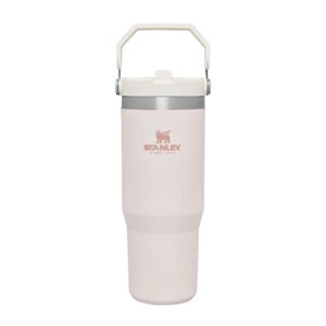Stanley IceFlow Flip Straw Water Bottle With Straw 0.89L - Keeps Cold For 12+ Hours - Leakproof - Easy to Carry - Dishwasher Safe - Stainless Steel Water Bottle - BPA-Free Travel Mug - Rose Quartz
